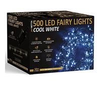NETTA Christmas Tree Fairy Lights - 50M 500 LED Mains Powered, Waterproof Outdoor String Light, 8 Modes Plug in Lighting Outside Indoor & Outdoor Garden Xmas Decorations - Cool White