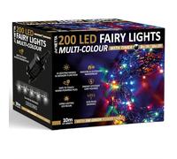 NETTA Christmas Tree Lights 200 LED 10m Fairy String Lights Plug in with Timer and Memory Functions for Outdoor/Indoor Use -Multi Coloured