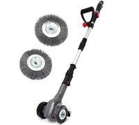 NETTA Cordless Weed Sweeper & Electric Weed Remover - 12V Cordless Patio Cleaner with Steel & 2 Nylon Brushes - Telescopic Weed Remover Tool for block paving, Moss, Paving, Driveways & Gardens