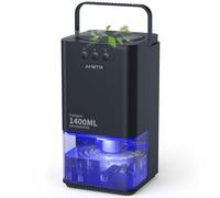 NETTA Dehumidifiers for Home Damp 1400ml Dehumidifier with Ultra Quiet & Auto Shut off 3 Colorful LED, 24Hr Timer Portable Mini Dehumidifier for Wardrobe Bathroom Closet - Black