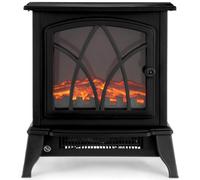 Netta Electric Stove Heater Fireplace Fire Log Effect 1800W - Black