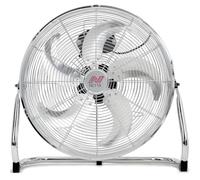 NETTA Gym Floor Standing Fan 20inch - Chrome Metal Desk Fan with 5 High Velocity Blades, 3 Speed Settings & Adjustable Tilt - Powerful Portable Electric Fan for Home, Gym & Office - Chrome