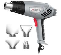 NETTA Heat Gun - 2000W - Professional Hot Air Gun with 2 Temperature Modes - Hands-Free Stand Built-in - Ideal for Stripping Paints, Soldering Pipes, Shrinking PVC - Grey
