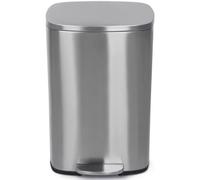 Netta Kitchen Pedal Bin 50L Smudge Resistant With Inner Bucket, Brushed Stainless Steel Rubbish Bin, Soft Close - Stainless Steel