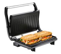NETTA Panini Press - 2 Slice Non-Stick Plates Sandwich Toaster - 700W Toastie Maker - Electric Health Grill - Stainless Steel - Easy to Clean