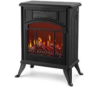 NETTA Stove Heater Electric Fireplace With Fire Flame Effect, Freestanding Portable Electric Log Wood Burner Effect - 1900W