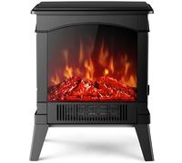 NETTA Stove Heater Electric Fireplace With Fire Flame Effect, Safety Tip Over Switch, Freestanding Portable Electric Log Wood Burner Effect