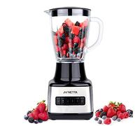 NETTA Table Blender & Smoothie Maker - 500W Electric Jug Mixer with 1.5L Glass Jug - 8 Speed Settings & Pulse Function - Stainless Steel 4 Blade Ice Crusher for Shakes, Smoothies & Fruit Juice