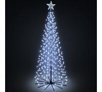 Netta Verymerry 6Ft Christmas Cone Tree Cool White For Indoor/outdoor Use, 443 Led Light Pre Lit With Auto-Off Timer, 8 Lighting Modes