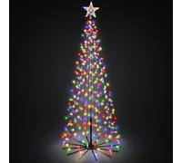 Netta Verymerry 7Ft Christmas Cone Tree Multi-Colour For Indoor/outdoor Use, 539 Led Light Pre Lit With Auto-Off Timer, 8 Lighting Modes