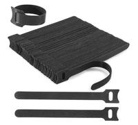 Nettbe126 PCS 6 Inches Reusable Cable Ties, Adjustable Cord Straps, Cable Organizer, Cord Wrap and Hook Loop Cords Management - Black