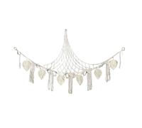 Netting Toy Storage, Stuffed Animal Hammock, Boho Tassels, Easy Installation, Macrame Cord Boho Decor Plush Organizer Holder for Living Room Playroom Wall Kids Rooms, 140x110cm