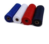 Netting Tulle Spool Fabric Spool Roll, Deco Mesh Ribbons Pack of 4 Multicolor 10.24 inches by 30 feet(Color-a)