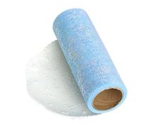 Netting Tulle Spool Fabric Spool Roll, Glitter Sequin Tulle Roll Multicolor 15cm x 10 Yards(Light Blue)