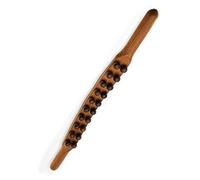 Nettoppo 20 Beads Guasha Scraping Stick Wooden Massage Tools Relieve Sore Muscles Body Meridian Wand for Back Waist