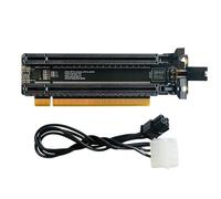 Nettoppo PCI-E 4.0 X16 1 to 2 Expansion Card Gen4 Split Card PCIe-Bifurcation X16 to X8X8 with 20mm Spaced Slots CPU4P(4 Pin)