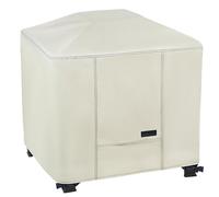 NettyPro Fire Pit Cover Square Waterproof Outdoor Firepit Cover for Gas Propane Fire Pit Table, 50 x 50 x 24 inch, Beige