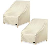 NettyPro Outdoor Chair Covers Waterproof 2 Pack 600D Heavy Duty Outdoor Deep Seat Covers 30 Inch, Beige