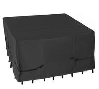 NettyPro Patio Table Cover Square 92 x 92 Inch, Waterproof Outdoor Furniture Dining Set Covers for Table and Chair, Black