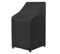 NettyPro Stackable Patio Chair Covers Waterproof Outdoor Patio Furniture Stacking Chair Cover, Fits for 4-6 Stack Dining High Back Chairs, 26"W x 35"D x 45"H, Black