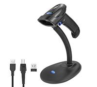 NETUM Bluetooth Barcode Scanner with handsfree stand, Wireless 1D USB Bar Code Reader for Inventory Work with Windows/Mac OS/Linux Computer, IOS, Android NT-1228BC-WS