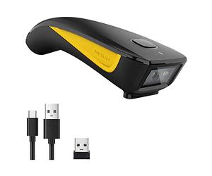 NETUM Bluetooth Mini Barcode Scanner 2.4G Wireless Compatible, Small Pocket USB 1D 2D QR Code Scanner for PC POS, Bar Code Image Reader for Tablet iPhone iPad Android iOS - C750
