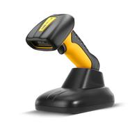 NETUM Upgraded QR Industrial Bluetooth Barcode Scanner with Charging Dock, Wireless 2D 1D Bar Code Reader 2600mAh Drop Protection Shock Dust Proof Hands Free for Windows Mac Android iOS (NT-1202W)