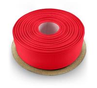 Netuno 1 roll red Grosgrain Ribbon Ribbed Texture 25 mm x 22 m 0.98 in x 866 in Sewing Crafts Packaging Decor Gift wrap Polyester Fabric roll Wedding DIY Projects