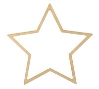 Netuno 1 Wooden Bamboo Star 28 cm x 1 cm x 3 mm (11.02 in x 0.39 in x 0.12 in) Natural Craft Frame for Macrame Dream Catcher Wall Decoration