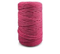 Netuno 1 x Macrame Yarn, Dark Pink, 5 mm, 100 m, Twisted Cotton Cord, Textile Yarn, Cord, Natural Yarn, Cotton Yarn, Decorative Cord, Macrame Cord, Cotton Cord, Macrame Rope, Cotton Cord