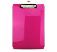 Netuno 1 x pink clipboard transparent DIN A4 writing board with metal clip hard board plastic writing pad with clip coloured clipboard document holder writing board with clip