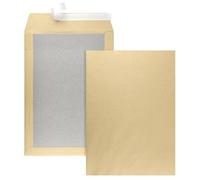 Netuno 10 Brown envelopes B4 250 x 353 mm 120 GSM with Cardboard Backing 400 GSM Rigid mailers windowless Straight Flap self Adhesive Closure