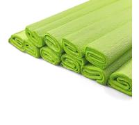 Netuno 10 Pieces of Pastel Lime Green Crepe Paper roll 50 cm 19.69 in x 200 cm 78.74 in Vibrant Textured Craft Wrapping Material for Decoration Flowers School Party DIY