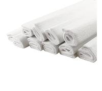 Netuno 10 Pieces of White Crepe Paper roll 50 cm 19.69 in x 200 cm 78.74 in Vibrant Textured Craft Wrapping Material for Decoration Flowers School Party DIY