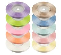 Netuno 10 Rolls Pastel Colours Ribbon 6 mm x 32 m 0.24 in x 1260 in for Wrapping Crafts Wedding Birthday Christening Scrapbooking Christmas Cards DIY