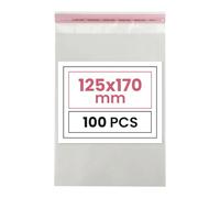 Netuno 100 clear poly bags 12.5 x 17 cm 4.9 x 6.7 in adhesive peel & seal transparent plastic pouches packaging pouches flat sacks poly shipping sachets clear shipping sacks flat transparent bags