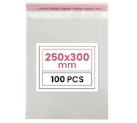 Netuno 100 clear poly bags 25 x 30 cm 10 x 12 in adhesive peel & seal transparent plastic pouches packaging pouches flat sacks poly shipping sachets clear shipping sacks flat transparent bags