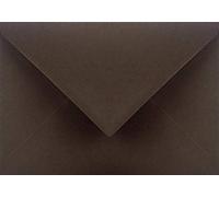 Netuno 100 large dark brown coloured envelopes DIN C5 162x229mm 6.37x9.01 inches 115gsm Sirio Color Cacao gummed pointed flap no window for weddings invitation Christmas birthday greeting card leaflet