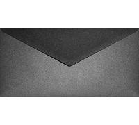 Netuno 100 Long Black Pearlescent envelopes DIN DL 110x220mm 8.66x4.33 inches 120gsm Aster Metallic Black gummed Pointed Flap no Window for Invitations Sympathy Cards Wedding RSVP Christmas brochures