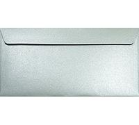 Netuno 100 long silver pearl envelopes DL 110 x 220 mm 4.33 x 8.66 in 120gsm Majestic Moonlight Silver long pearlescent envelope shimmer envelopes for wedding invitations letters flyers business cards