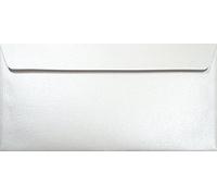 Netuno 100 Long White Pearlescent envelopes DIN DL 110x220mm 4.33x8.66 inches 120gsm Majestic Marble White Peel&Seal Straight Flap no Window metallised for Invitations Wedding Greeting Cards vouchers