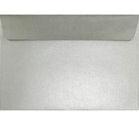 Netuno 100 Silver Pearlescent envelopes C5 162 x 229 mm 6.4 x 9 in 125gsm Sirio Pearl Platinum Large Invitation Envelope Elegant Shimmer envelopes for A5 Letters Wedding Invitations brochures