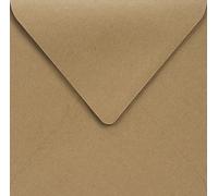 Netuno 100 Square Kraft envelopes 145 x 145 mm 5.7 x 5.7 in 100gsm Natural Kraft Paper Envelope Recycled Brown Envelope Vintage envelopes for Greeting Cards Christmas Cards Wedding Invitations