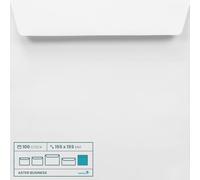 Netuno 100 Square mailing envelopes 155 x 155 mm 6.1 x 6.1 in 100gsm Aster Business Elegant Letter Envelope White Business envelopes for Greeting Cards Christmas Cards Wedding Invitations Birthdays