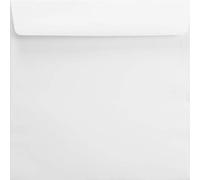 Netuno 100 Square White envelopes 156x156mm 6.14x6.14 inches 120gsm Splendorgel Extra White Peel & Seal Straight Flap Elegant envelopes for Wedding Invitations First Communion Greeting Cards