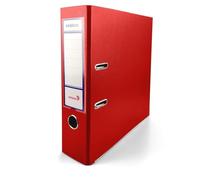 Netuno 1x Binder red A4 Spine 8cm 3.15in Extra Wide Cardboard File Organizer for Office School Desk Storage documents Strong Stable Large Capacity Practical