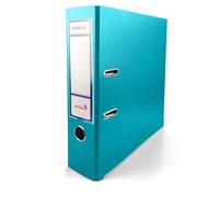Netuno 1x Binder Turquoise A4 Spine 8cm 3.15in Extra Wide Cardboard File Organizer for Office School Desk Storage documents Strong Stable Large Capacity Practical