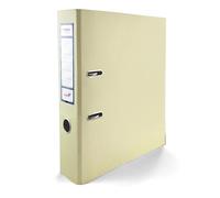 Netuno 1x Lever Arch File A4 Binder Vanilla Glossy 2 Ring with 7,5cm 2,95 inch Spine Durable Cardboard Organiser for Office School and Home