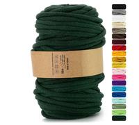 Netuno 1x Macrame Cord Braided Macramé Yarn Bottle Green 9 mm x 50 m 0,35 inch x 1 968,5 inch Natural Twine String Cotton Cord Ideal Project Hanging Baskets DIY Handbags Decoration