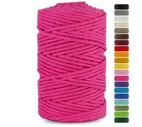 Netuno 1x Macrame Cord Braided Macramé Yarn Fuchsia Pink 5 mm x 100 m 0,2 inch x 3 937 inch Natural Twine String Cotton Cord Ideal Project Hanging Baskets DIY Handbags Decoration